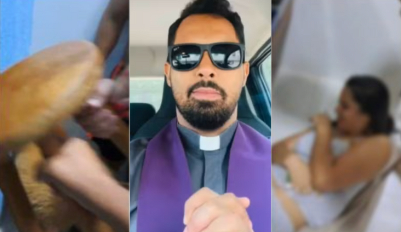 Confissão particular: padre e noiva são flagrados em momento de ‘reflexão profunda’; veja vídeo