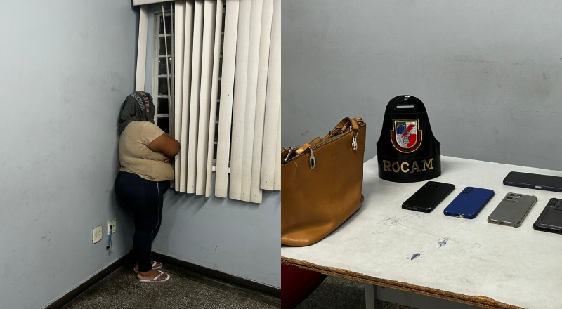 Vulgo “Miudinha” é presa com bolsa recheada de celulares no Terminal 3; veja vídeo