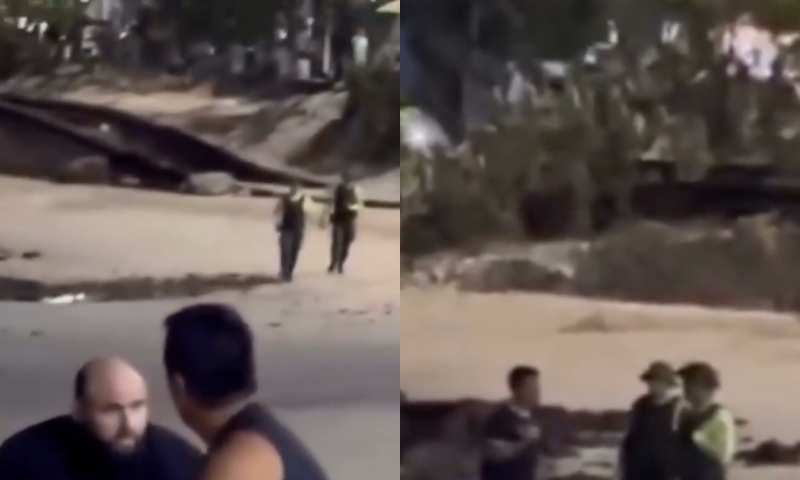 Polícia interrompe casal que estava ‘aprontando’ na areia da praia; veja vídeo