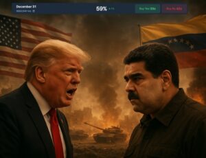 Chance dos EUA se envolver em confronto militar direto contra a Venezuela sobe para 59%, diz mercado de previsões da Polymarket
