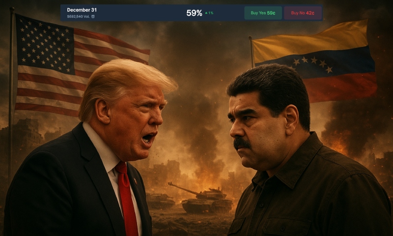 Chance de confronto militar EUA-Venezuela sobe para 59%, avaliam investidores da Polymarket