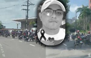 Mototaxistas realizam cortejo na Ponta Negra em despedida ao colega assassinado durante corrida em Manaus; veja vídeo