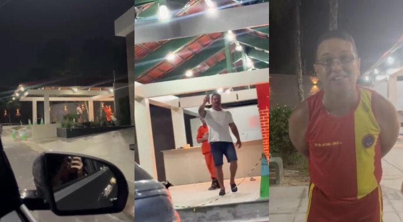 Tenente afastado desafia autoridades e retorna fardado a condomínio onde agrediu moradora em Manaus; veja vídeo