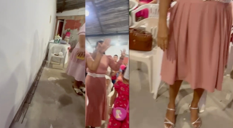 “Sai satanás”: esposa de pastor descobre traição e expulsa amante e filho dela de igreja; veja vídeo