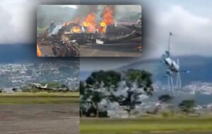 Tudo filmado: avião cai logo após decolagem e explode na Venezuela