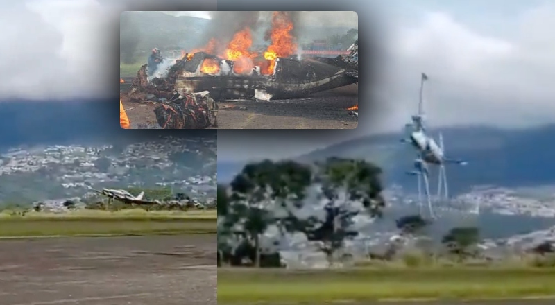 Tudo filmado: avião cai logo após decolagem e explode na Venezuela