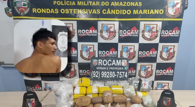 Vulgo ‘Jefinho o bandidão abusado’ dá chilique em delegacia de Manaus após ser preso com arma e drogas; veja vídeo