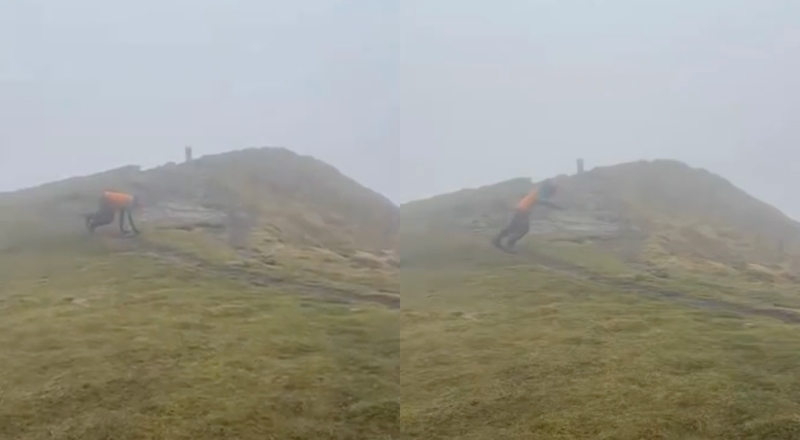 Homem é arrastado por ventania em montanha durante tempestade na França; veja vídeo