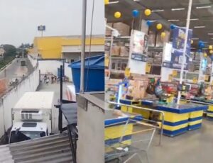 Traficantes invadem supermercado durante megaoperação no RJ; veja vídeo