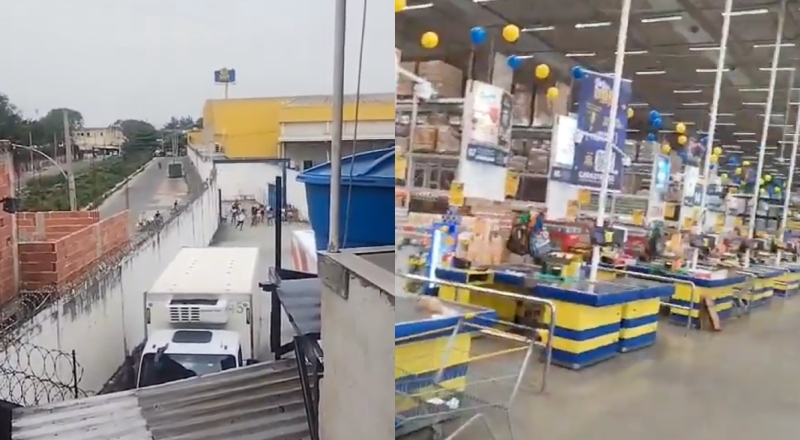 Traficantes invadem supermercado durante megaoperação no RJ; veja vídeo
