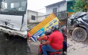 Urgente: caminhão perde freio e causa destruição no bairro Nova Vitória; veja vídeo