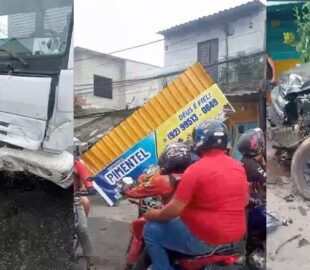 Urgente: caminhão perde freio e causa destruição no bairro Nova Vitória; veja vídeo