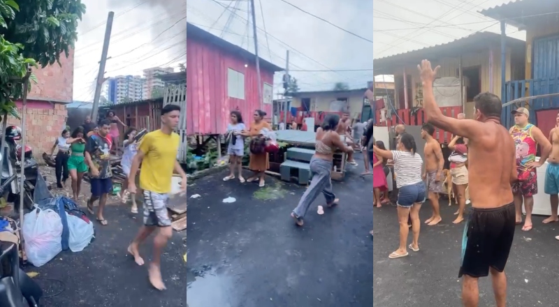 “Meu cachorro morreu”: famílias fogem às pressas de casa enquanto fogo se espalha em Manaus; veja vídeos