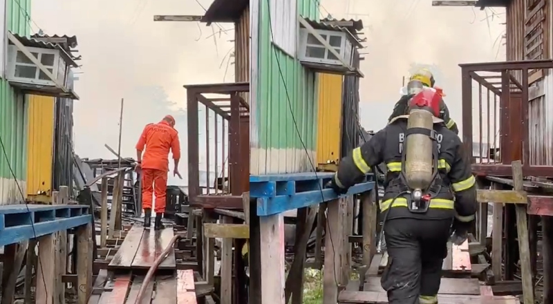 Bombeiros controlam incêndio no bairro São Jorge; veja vídeo