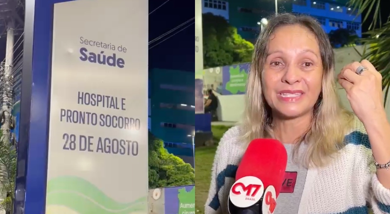 Filha implora por atendimento adequado e faz apelo para que mãe não morra no Hospital 28 de Agosto; veja vídeo