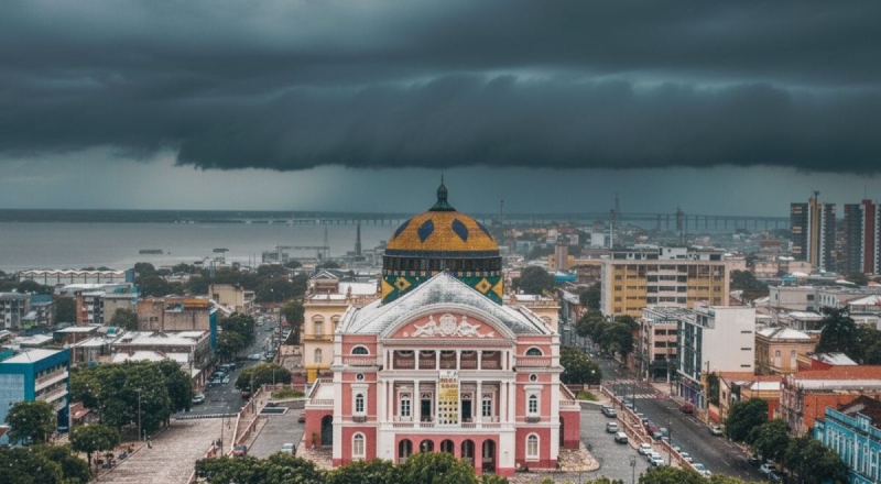 Manaus entra em alerta para fortes chuvas e tempestades nesta sexta-feira (7)