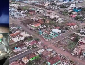 Vídeo mostra momento da chegada de tornado que destruiu 80% de cidade no Paraná; veja