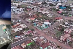 Vídeo mostra momento da chegada de tornado que destruiu 80% de cidade no Paraná; veja