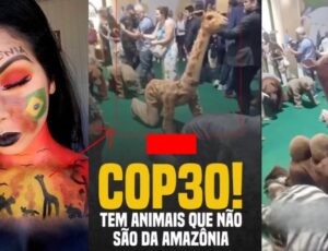 Atores se vestindo de animais e rastejando na COP30 viram piada mundial; veja vídeo