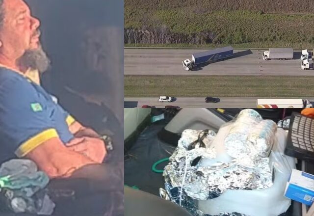 Caminhoneiro vive momentos de terror após sequestradores colocarem bomba falsa em cabine; veja vídeo
