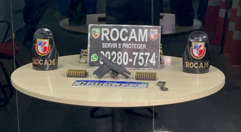 Arma de suposto agiota é apreendida durante abordagem policial na Morada do Sol; veja vídeo