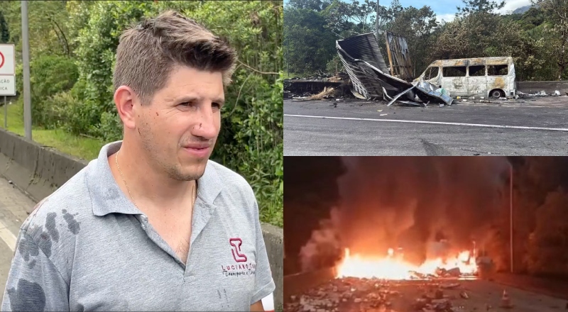 Motorista arrisca a própria vida e salva 15 pessoas de morrerem carbonizadas em acidente na BR-376; veja vídeo