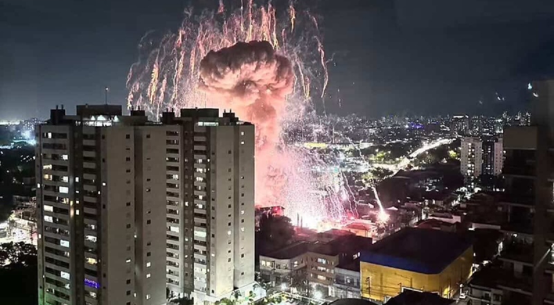 Vídeo mostra explosão de casa que armazenava fogos e deixou um morto e vários feridos; veja