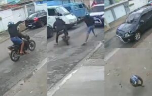 "Strike!": assaltante na garupa tem "CPF cacelado" por motorista que não teve piedade; veja vídeo