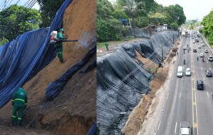 Geomanta avança na Mário Ypiranga e reforça proteção contra deslizamentos em Manaus