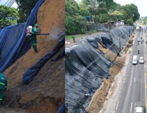 Geomanta avança na Mário Ypiranga e reforça proteção contra deslizamentos em Manaus