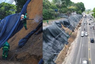 Geomanta avança na Mário Ypiranga e reforça proteção contra deslizamentos em Manaus