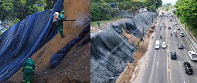 Geomanta avança na Mário Ypiranga e reforça proteção contra deslizamentos em Manaus