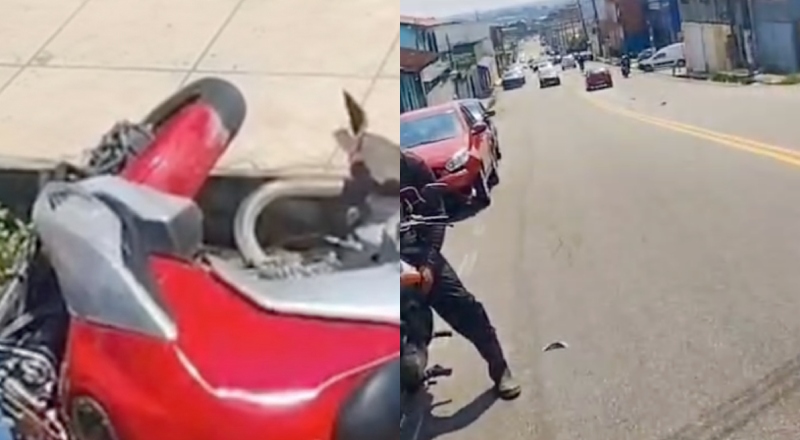 “Acidente feio de moto”: homem quase perde a perna no Conjunto Ajuricaba, em Manaus; veja vídeo