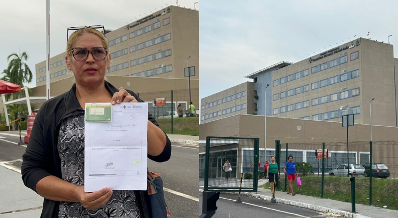 Filha denuncia que mãe idosa aguarda há quatro meses por consulta com anestesista no Hospital Delphina Aziz, em Manaus