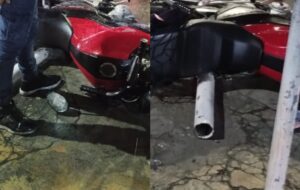 Urgente: acidente entre carro e moto deixa piloto com a perna quebrada no bairro Cidade Nova; veja vídeo
