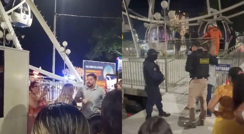Sabotagem na roda-gigante: palanque do vereador Amauri Gomes causa revolta na população na Ponta Negra; veja vídeo