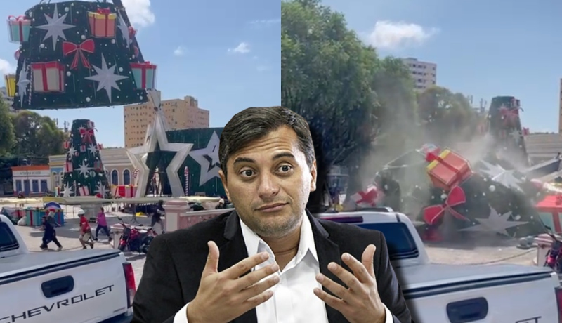 Silêncio chocante: governador Wilson Lima não se pronuncia após guindaste tombar e quase matar trabalhadores no Largo