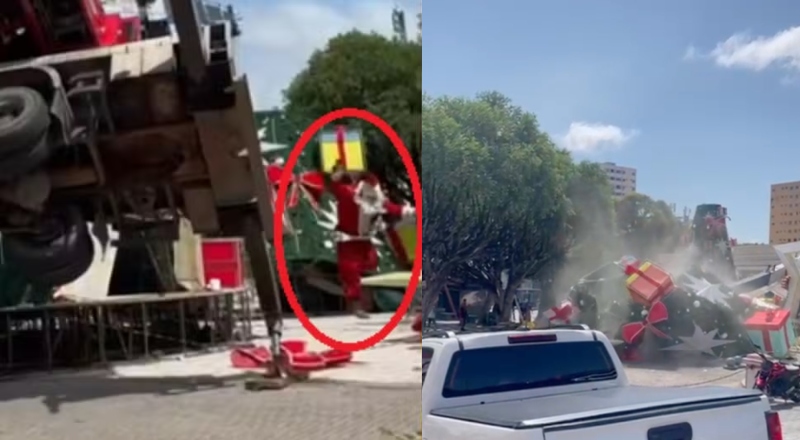 Operador de guindaste que esmagou trabalhador que montava árvore de Natal é preso em Manaus