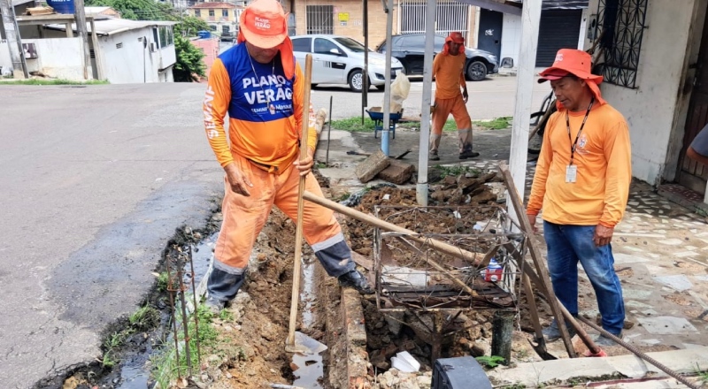 Prefeitura de Manaus garante melhorias na infraestrutura do bairro Santo Antônio com recuperação de drenagens