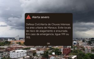 Defesa Civil emite alerta severo para chuvas intensas em Manaus; população deve evitar áreas de risco