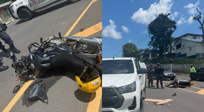 Motociclista sofre grave acidente no bairro Flores após motorista de Hilux fazer retorno proibido; veja vídeo