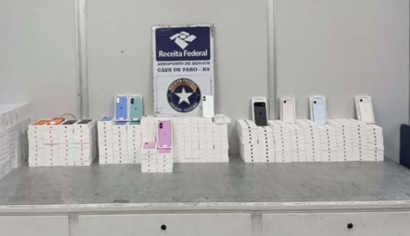 Em Manaus, Receita Federal apreende mais de 2 mil iPhones e canetas emagrecedoras proibidas no país