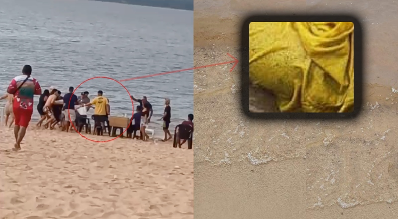 Jovem encontrado morto em praia de Maués teria sido filmado brigando após festa do Guaraná; veja vídeo
