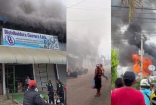Distribuidora pega fogo na Colômbia enquanto amazonenses de Tabatinga faziam compras; veja vídeo