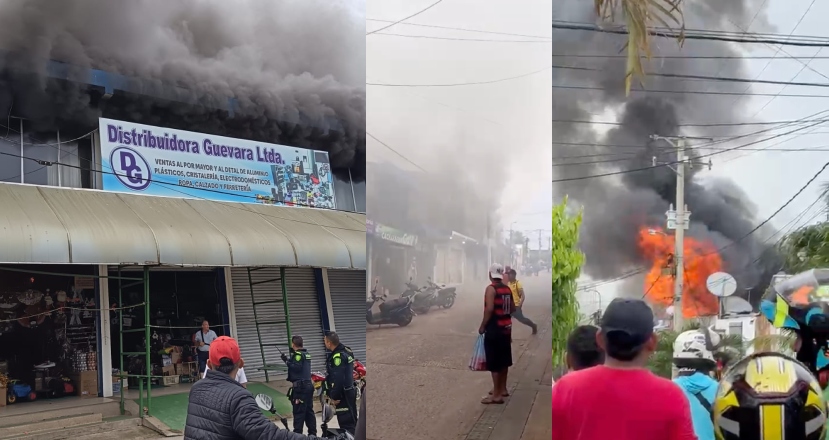 Distribuidora pega fogo na Colômbia enquanto amazonenses de Tabatinga faziam compras; veja vídeo