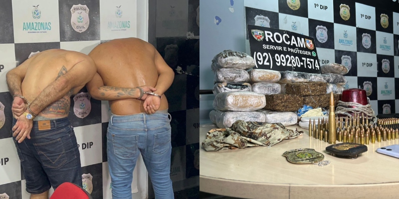 “Nós somos do crime”, dizem traficantes do CV ao serem presos com drogas e armamento de guerra em Manaus; veja vídeo