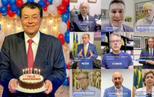 Autoridades parabenizam o senador Eduardo Braga, que completa 65 anos neste sábado; veja vídeo