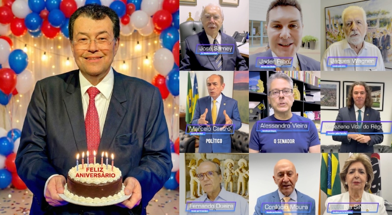 Autoridades parabenizam o senador Eduardo Braga, que completa 65 anos neste sábado; veja vídeo