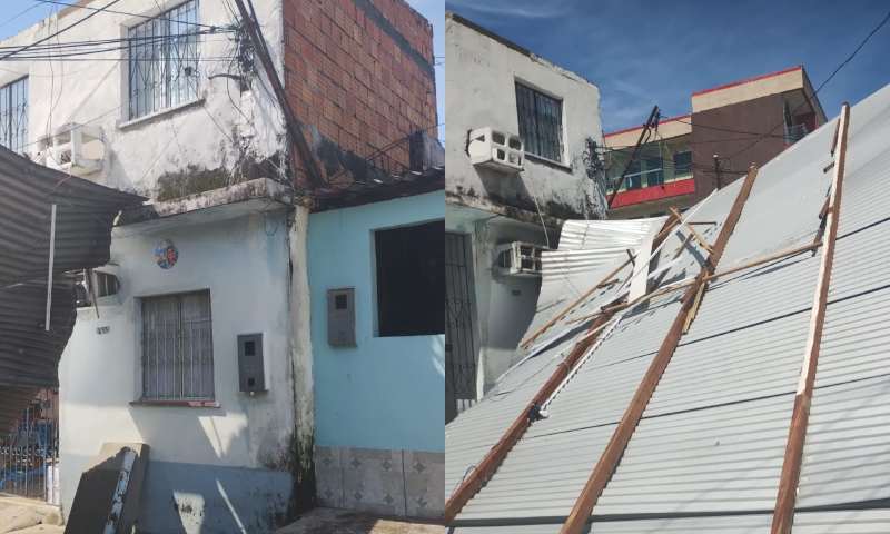 Temporal arranca telhas e deixa prejuízos aos moradores do bairro Japiim; veja vídeo