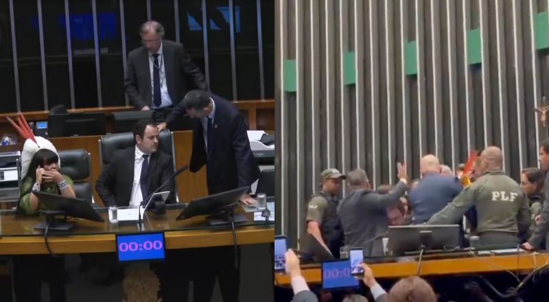 Glauber Braga ocupa mesa da Presidência da Câmara e é retirado à força; veja vídeo